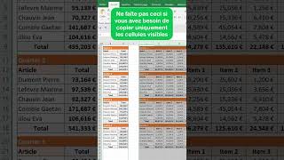 Astuce Excel  copier uniquement les cellules visibles Excel  astuce shorts [upl. by Ecinehs]