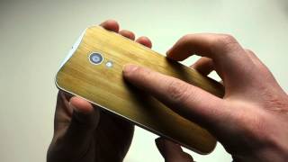 Moto X with Bamboo Unboxing and First Look [upl. by Atinob]