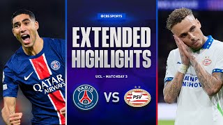 PSG vs PSV Extended Highlights  UCL League Phase MD 3  CBS Sports Golazo [upl. by Beard]