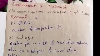 Algèbre 1 s1 MIP Logique Raisonmment par labsurd [upl. by Fowler85]