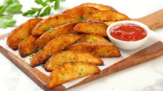 Crispy Potato Wedges  Perfect Oven Baked Snack Side or Appetizer [upl. by Teddi]