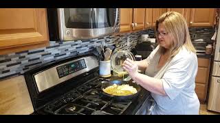 How to make Breakfast Casserole with hash browns eggs pepper and bacon [upl. by Urissa]