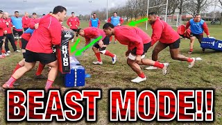 HIGH INTENSITY RUGBY RUCKING AND SECURING THE BREAKDOWN DRILL [upl. by Heyer]