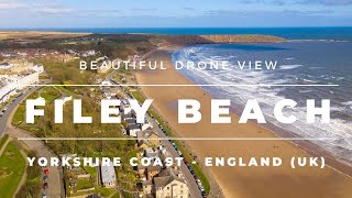 Filey Beach North Yorkshire England UK Drone Footage  Staycation Ideas [upl. by Eiddet]