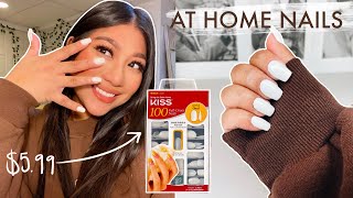 HOW I DO MY NAILS AT HOME  KISS FULL COVER NAILS [upl. by Swec713]