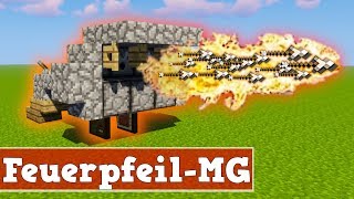 Wie baut man eine automatische Feuerpfeil Kanone in Minecraft  Minecraft Feuerpfeil Kanone bauen [upl. by Htebzil]