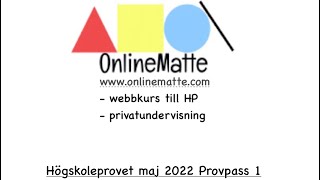 Högskoleprovet maj 2022 Provpass 1 Uppgift 18 [upl. by Maurizio]