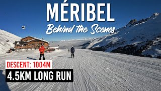 Behind the scenes of skiing 45km long run from 3 Marches 2704m down to MéribelMottaret 1700m [upl. by Loralyn]