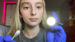 ASMR  Medical Tests On You Eye ExamEar Exam Lice Check etc [upl. by Analak296]