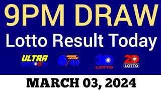 Lotto Result Today 9pm Draw March 3 2024 Swertres Ez2 PCSO Live Result [upl. by Rosemonde]