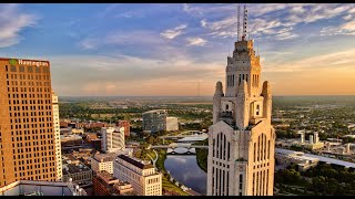 Scioto Mile amp Downtown Columbus Ohio 4K Stock Drone Footage [upl. by Bala]