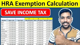 HRA Exemption Calculation for Salaried Employees  House Rent Allowance to Save Income Tax [upl. by Mariquilla]