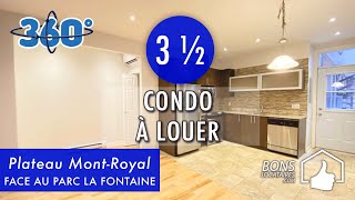 Réalité virtuelle condo à louer  Apartment for rent  Plateau MontRoyal 3 ½ BonsLocatairescom [upl. by Friede]