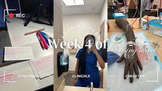 WEEK 4 of Nursing School 👩🏾‍⚕️🩺  First Exam Patho Pharm IV skills 💉check off  clinicals 🥰 [upl. by Horner]