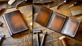 Making A Leather Trifold Wallet  Leather Craft [upl. by Lleder]