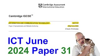 2024 June Paper 31 Cambridge 0417 ICT IGCSE [upl. by Eiramyllek]