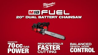 Milwaukee M18 FUEL 20quot Dual Battery Chainsaw [upl. by Llecrep]