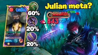 ESTE HANZO HACE QUE JULIAN NO PUEDA JUGAR  Mobile legends [upl. by Rivalee]