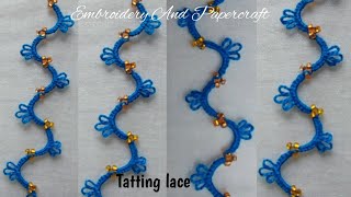 Tatting lace design tutorial for beginnersThe art of lace makingBeautiful lace making 415 [upl. by Arianie149]