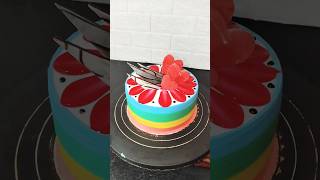 Multi colour cake mix gel Recipe Rainbow 🌈 cake shortsfeedviralsshorts [upl. by Ennovi]