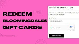 How To Redeem Bloomingdales Gift Card Online [upl. by Gerladina]