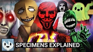 All Specimens from Spookys Jumpscare Mansion Explained [upl. by Adnhoj616]