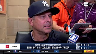 Aaron Boone on Clarke Schmidts passion during his strong start [upl. by Komarek210]