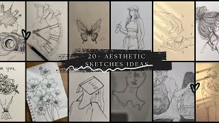 Aesthetic Drawing Ideas for Beginners Part 8  Cute and Easy Sketches  Kids Drawing Ideas [upl. by Atibat]