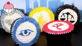 Divergent Cupcakes PLUS How to Make a DIY Cupcake Stencil By Cupcake Addiction [upl. by Tallie]