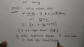 Archimedean Property of R Archimedean principle  real analysis [upl. by Annaierb222]