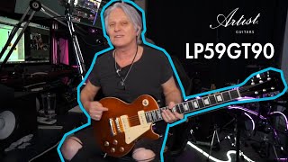 Artist LP59GT90 Electric Guitar Gold Top with P90 Style Pickup  Review by Peter Northcote [upl. by Raffaj]