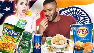 My American Girlfriend Tries Indian Snacks [upl. by Carothers210]