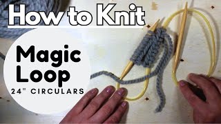 Knitting for Beginners SECRET TRICK to Long Tail Cast On MAGIC Loop w 24quot Cable  Knit in the round [upl. by Schaab]