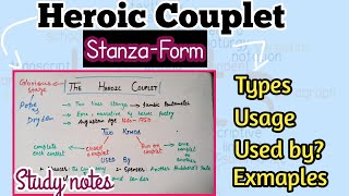 Heroic couplet Types of Stanza History of english literature form of poetry [upl. by Fulbright]