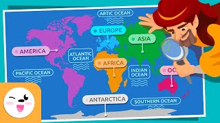 CONTINENTS and OCEANS for Kids  Compilation  How many continents and oceans are there [upl. by Evelina]