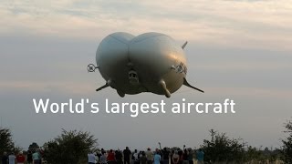 Worlds largest aircraft the Airlander 10 takes first flight [upl. by Aneba]