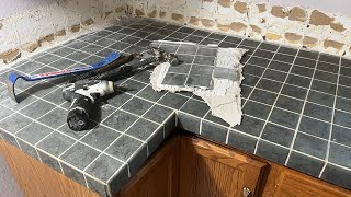 How To Install Kitchen Tile  Kitchen Countertop Install Video [upl. by Tyrone]