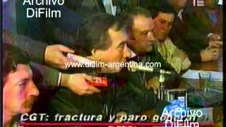 DiFilm  Saul Ubaldini anuncia paro general 1992 [upl. by Asquith855]