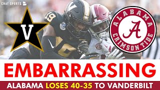 Alabama Football Loses An EMBARRASSING Game to Vanderbilt 4035 In Week 6  Instant Reaction [upl. by Keppel]