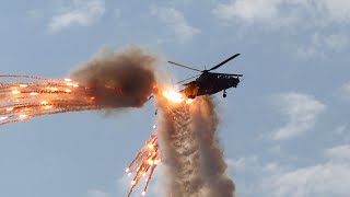 AAD 2016  SAAF Rooivalk Helicopter Demonstration [upl. by Anairda]