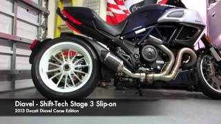 Ducati Diavel  ShiftTech Stage 3 Slipon Comparison [upl. by Ibok]