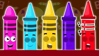 Мелки Ten в кровати  потешки  образовательная детская песня  Crayons Ten In The Bed  Baby Song [upl. by Nibor]