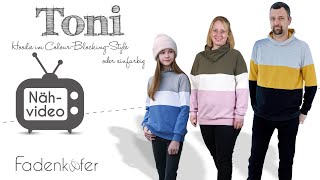 ColourBlocking Hoodie Toni für Damen Herren und Kinder [upl. by Aimil]