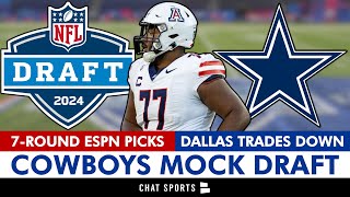 2024 NFL Mock Draft NEW 7Round Dallas Cowboys Mock Draft From ESPN WITH Trades [upl. by Derina]