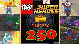 LEGO Marvel Super Heroes  All 250 GOLD Bricks  All quest Gold Bricks  All Stan Lee in Peril [upl. by Bridwell]