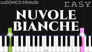 Ludovico Einaudi  Nuvole Bianche  EASY Piano Tutorial [upl. by Etakyram]