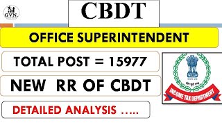 15977 POST OFFICE SUPERINTENDENT NEW VACANCY IN CBDT INCOME TAX DEPARTMENT  ALL DETAILED ANALYSIS [upl. by Erapsag]