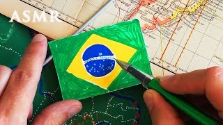 ASMR Drawing Map of Brazil Part 2  History  Drawing Flag [upl. by Leaw]