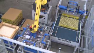 Clevertech Robotic Palletizer for aerosol cans  Pall robot per aerosol [upl. by Anahc]