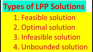 Types Of Linear Programming Solutions [upl. by Alica151]